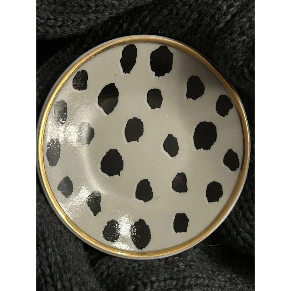 Kate Spade x Lenox (Porcelain) Boudoir Chic Ring Trinket Dish (3.5 Inches) Trim